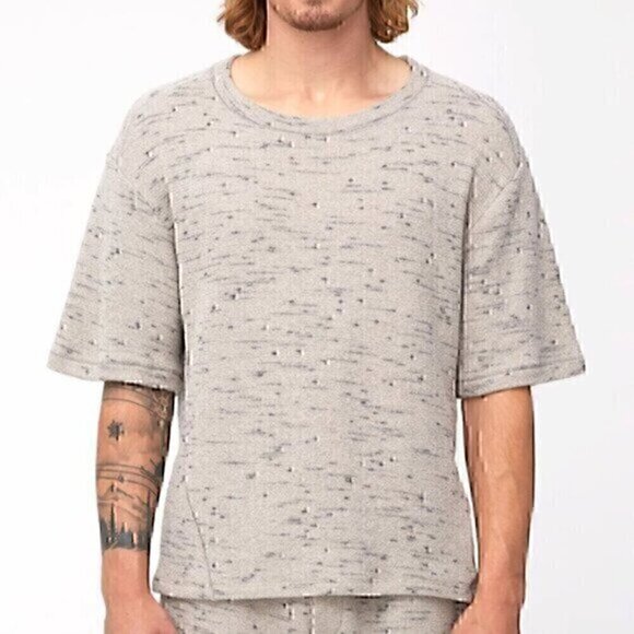 THADDEUS BONOBOS Mens Terry Beach Tee Tan ? Space Dye Short Sleeve Sweatshirt M - Picture 1 of 14